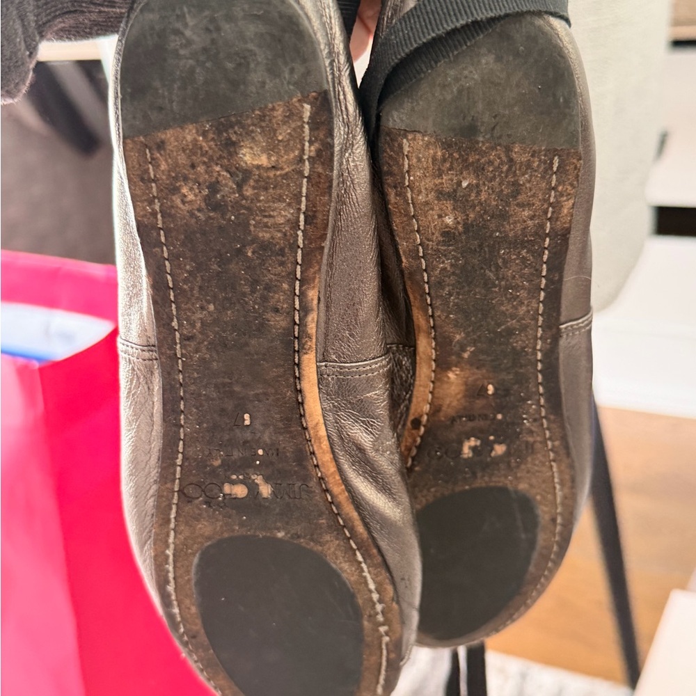 Jimmy Choo Silver Flats with Ribbon and Crystal Embellishments - Picture 4 of 4